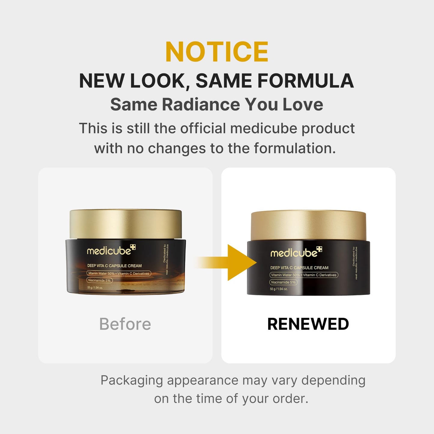medicube Deep Vitamin C Golden Capsule Face Moisturiser - Liposome Capsules For Wrinkles, Skin Radiance - Transparent Gel for Glow Hydration - Korean Skin Care 1.94 oz