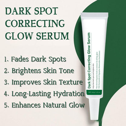 Dark Spot Correcting Glow Serum for Face, Niacinamide Serum for Hyperpigmentation & Skin Brightening, Dark Spot Remover Essence to Fade Pore Marks & Even Skin Tone, Intense Hydrating Formula, 40g*2