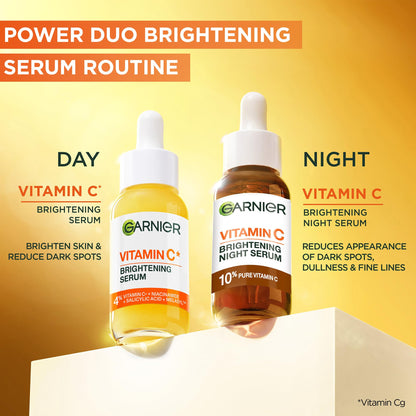 Garnier Vitamin C Serum for Face, Brightening Serum with 4% [Vitamin C + Niacinamide + Salicylic Acid], Dark Spot Reducer & Evens Skin Tone, Suitable for Sensitive Skin, 30ml