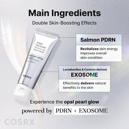 COSRX PDRN Exosome Skinplaning Glaze Mask 50ml (Brush Included), Peel Off Face Mask for Glass Skin, Gentle Exfoliation, Overnight Wrapping Treatment, Korean Skincare