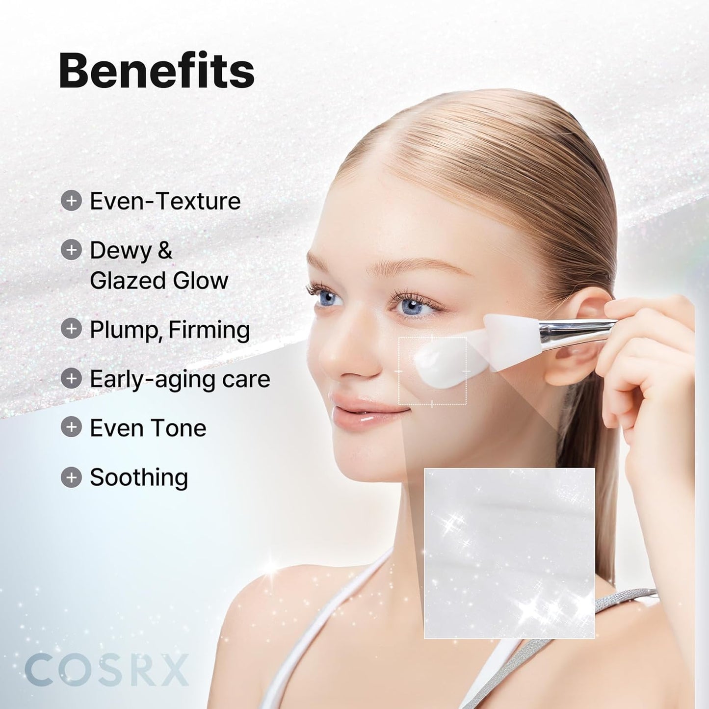 COSRX PDRN Exosome Skinplaning Glaze Mask 50ml (Brush Included), Peel Off Face Mask for Glass Skin, Gentle Exfoliation, Overnight Wrapping Treatment, Korean Skincare