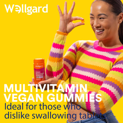 Wellgard Vegan Apple Cider Vinegar Gummies, Gold Standard 1000mg ACV Gummies with Vitamin C, Chromium and Pomegranate, Non-GMO, Gluten-Free & Gelatine-Free