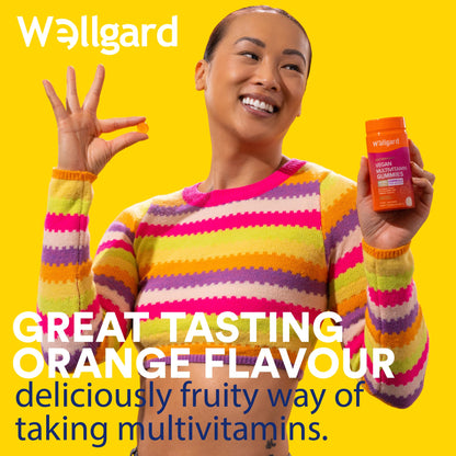 Wellgard Vegan Apple Cider Vinegar Gummies, Gold Standard 1000mg ACV Gummies with Vitamin C, Chromium and Pomegranate, Non-GMO, Gluten-Free & Gelatine-Free