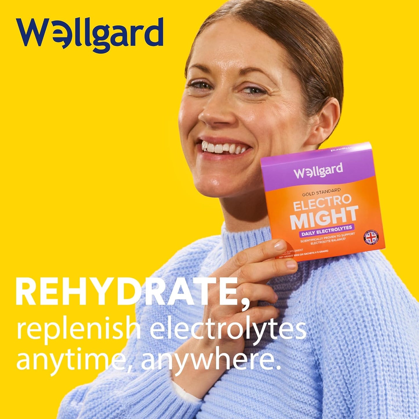 Wellgard Electromight - Advanced Electrolytes Sachets with Magnesium, Iron & Vitamin C, Energy & Muscle Function Supplement, 20 Sachets