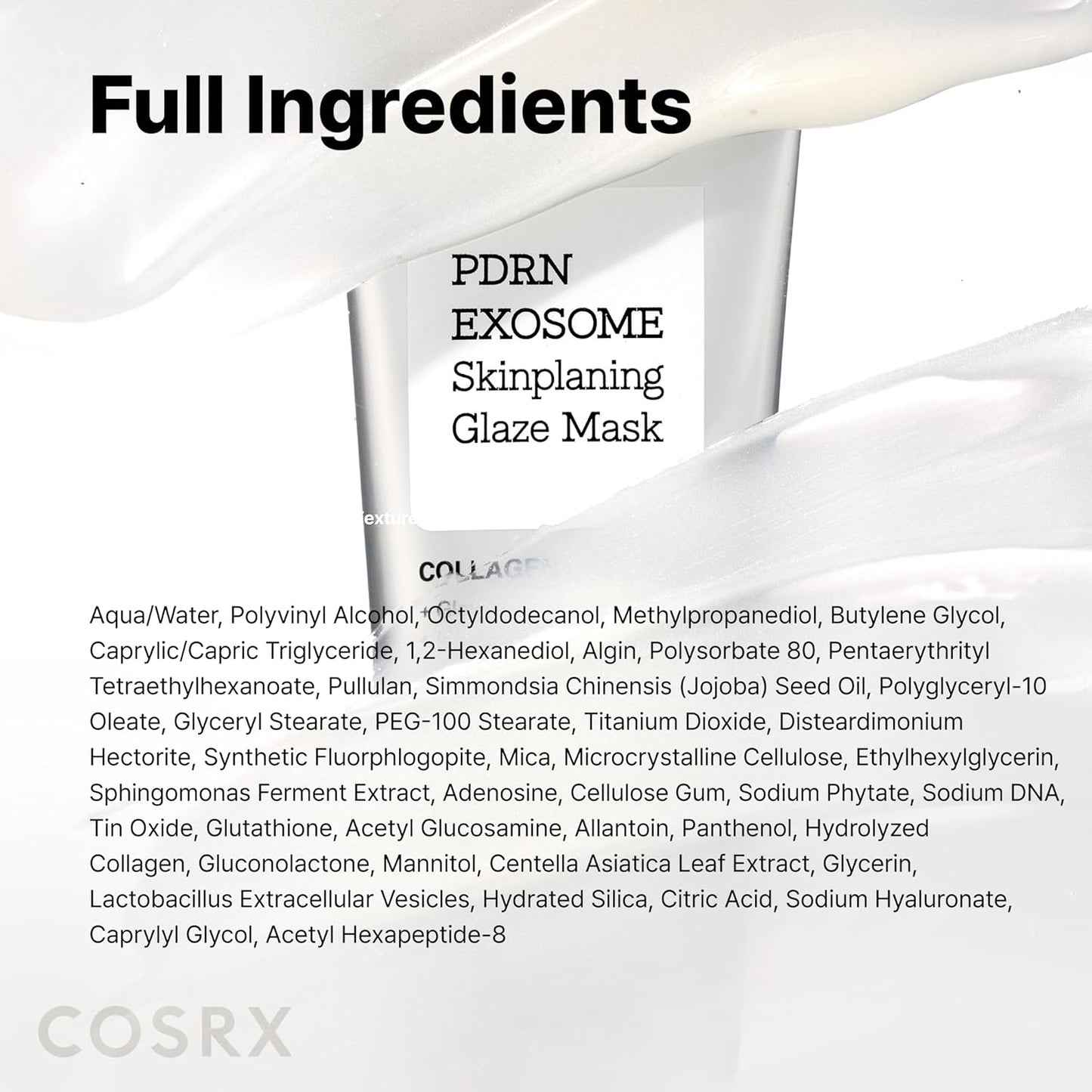 COSRX PDRN Exosome Skinplaning Glaze Mask 50ml (Brush Included), Peel Off Face Mask for Glass Skin, Gentle Exfoliation, Overnight Wrapping Treatment, Korean Skincare
