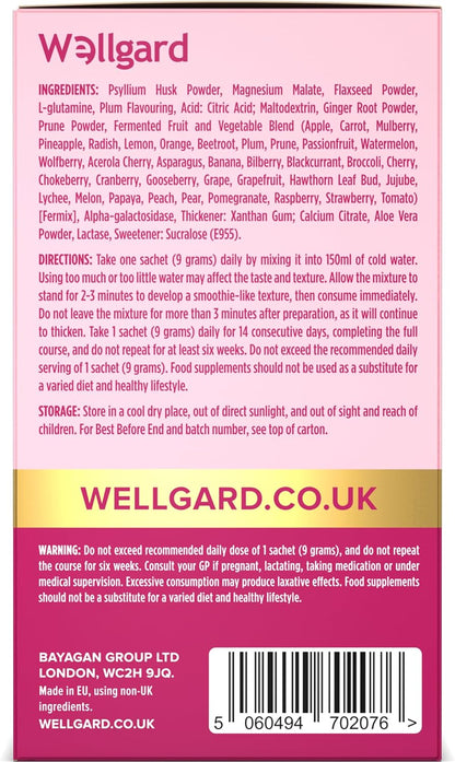 Wellgard 14 Day Gut Ritual - Daily Fibre & Digestive Enzymes Formula to Maintain a Healthy Bowel and Intestinal Transit, 14 Single-Serve Sachets