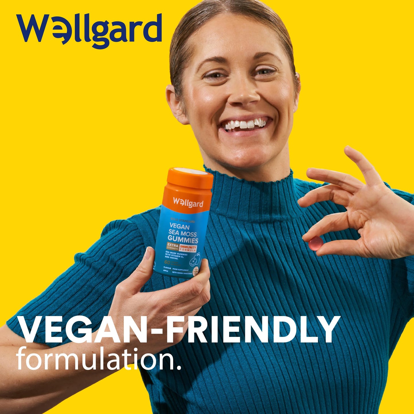 Wellgard Vegan Apple Cider Vinegar Gummies, Gold Standard 1000mg ACV Gummies with Vitamin C, Chromium and Pomegranate, Non-GMO, Gluten-Free & Gelatine-Free