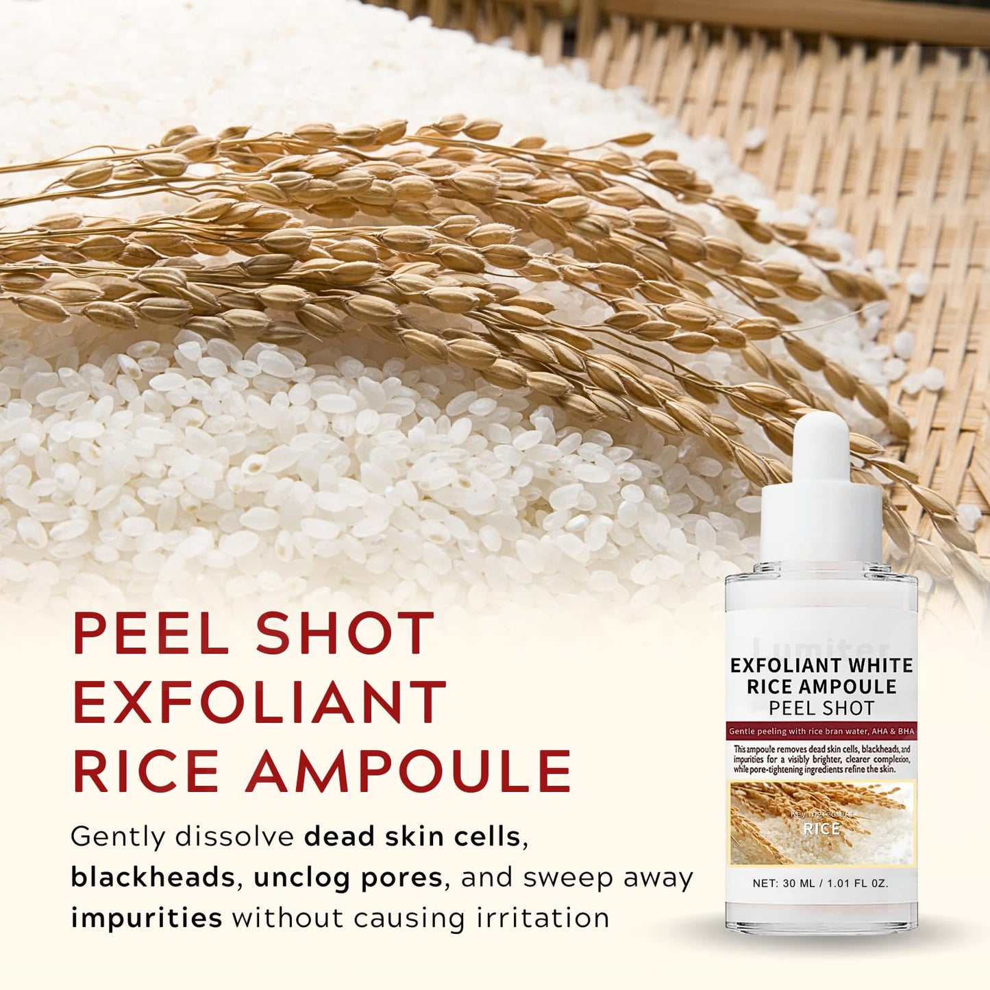 Pink Spicule Serum + Picotonic Shot Ampoule + Peel Shot Exfoliant Rice Ampoule, Rice Exfoliator for Face Pore Refining, Picotonic Glow Serum for Pigmentation & Dark Spot, Glass Skin, 3PCS