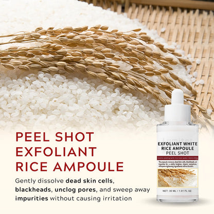 Pink Spicule Serum + Picotonic Shot Ampoule + Peel Shot Exfoliant Rice Ampoule, Rice Exfoliator for Face Pore Refining, Picotonic Glow Serum for Pigmentation & Dark Spot, Glass Skin, 3PCS