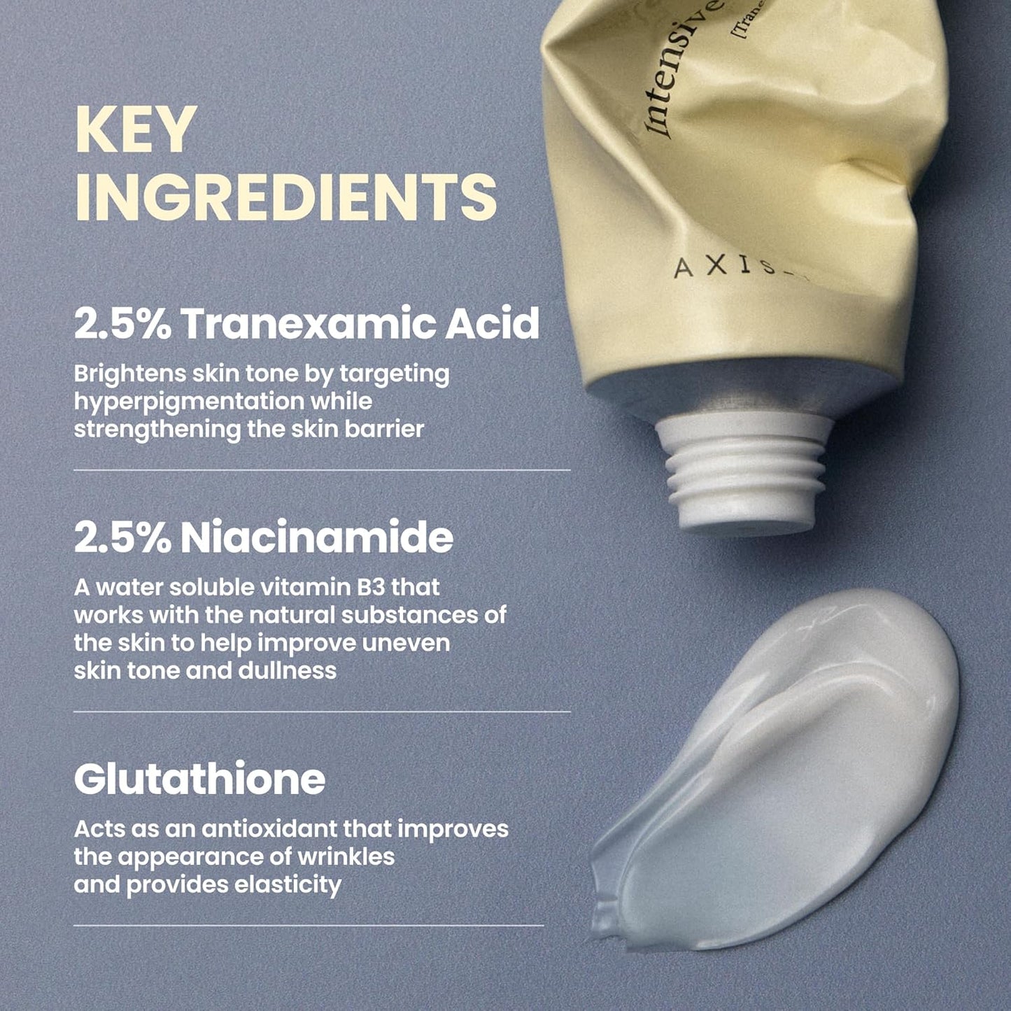 AXIS-Y TXA 2.5% Intensive Brightening Cream - Tranexamic Acid, Niacinamide & Glutathione for Hyperpigmentation & Dark Spot Corrector - Vegan Korean Skin Care Moisturizer Face Cream - 50ml/1.69 fl. oz.