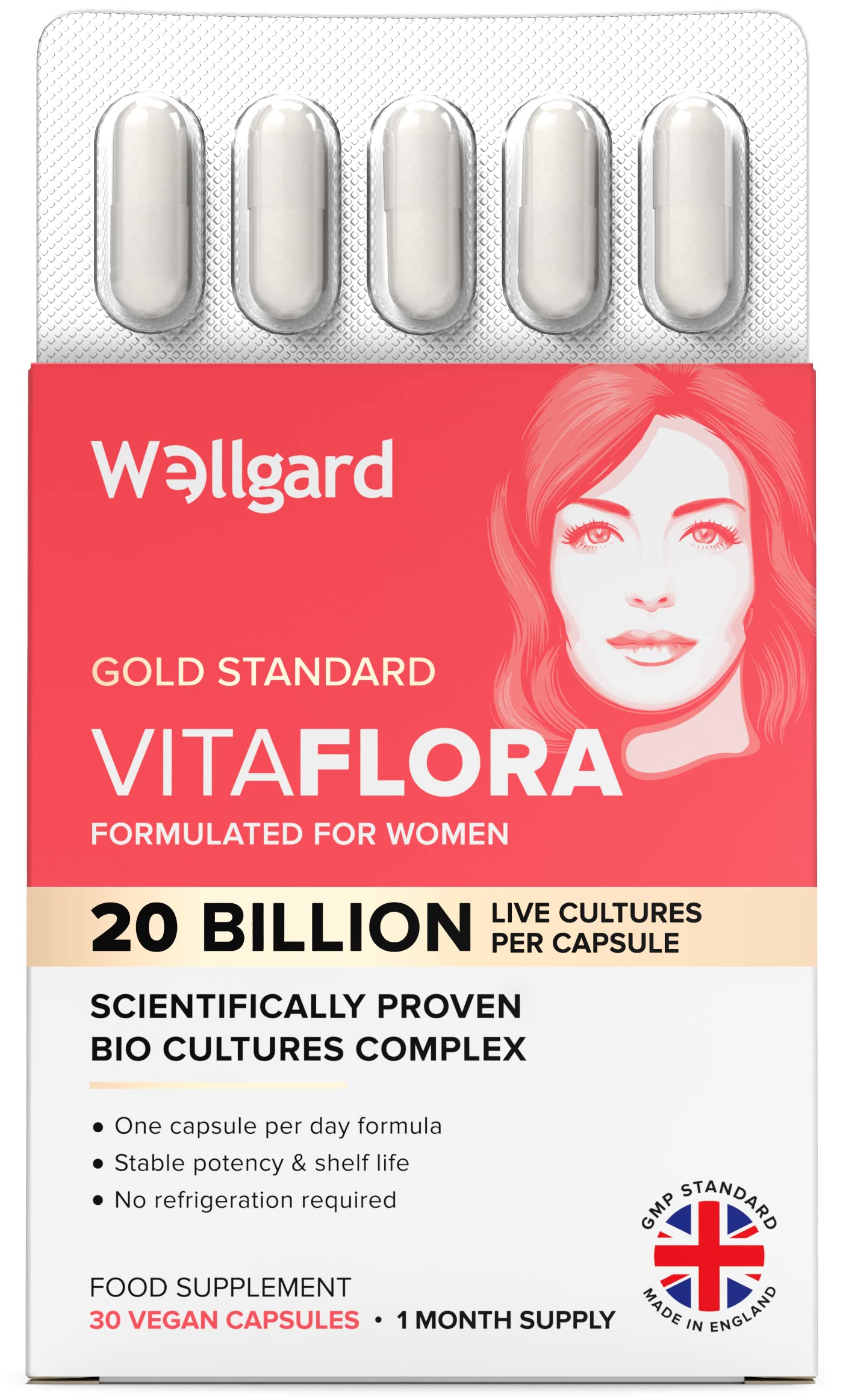 Wellgard Gutstar Probiotics - 16 Strain Probiotics for Gut Health with Fennel and Ginger, Vegan, UK Made