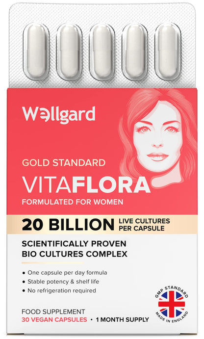 Wellgard Gutstar Probiotics - 16 Strain Probiotics for Gut Health with Fennel and Ginger, Vegan, UK Made