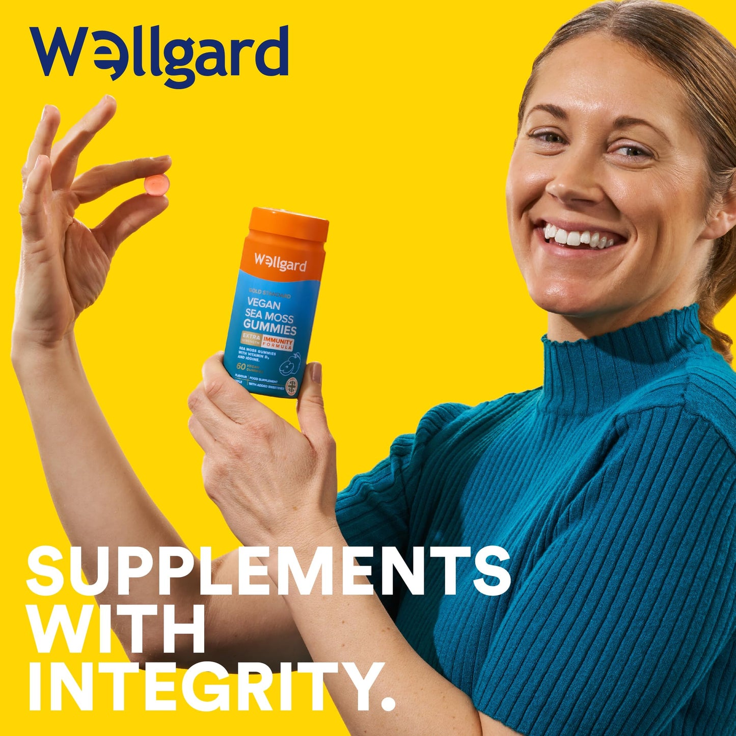 Wellgard Vegan Apple Cider Vinegar Gummies, Gold Standard 1000mg ACV Gummies with Vitamin C, Chromium and Pomegranate, Non-GMO, Gluten-Free & Gelatine-Free