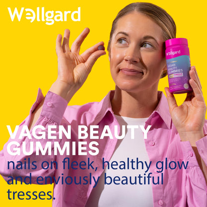 Wellgard Vegan Apple Cider Vinegar Gummies, Gold Standard 1000mg ACV Gummies with Vitamin C, Chromium and Pomegranate, Non-GMO, Gluten-Free & Gelatine-Free
