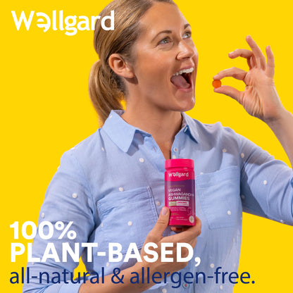 Wellgard Vegan Apple Cider Vinegar Gummies, Gold Standard 1000mg ACV Gummies with Vitamin C, Chromium and Pomegranate, Non-GMO, Gluten-Free & Gelatine-Free