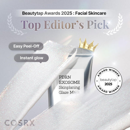 COSRX PDRN Exosome Skinplaning Glaze Mask 50ml (Brush Included), Peel Off Face Mask for Glass Skin, Gentle Exfoliation, Overnight Wrapping Treatment, Korean Skincare