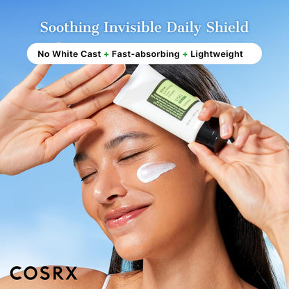 COSRX Aloe Soothing Sun Cream SPF 50+++, Daily Hydrating Sunscreen for Dry Sensitive Skin, UVA&UVB Protection, No White Marks, Sun Moisturiser, Korean Sunscreen, Korean Skincare