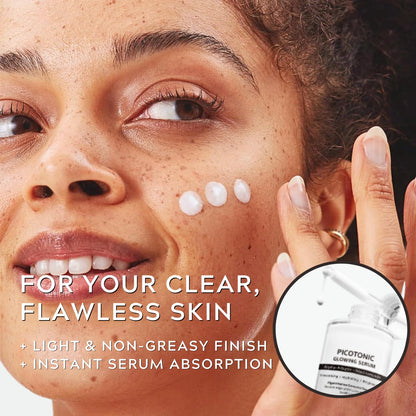 Pink Spicule Serum + Picotonic Shot Ampoule + Peel Shot Exfoliant Rice Ampoule, Rice Exfoliator for Face Pore Refining, Picotonic Glow Serum for Pigmentation & Dark Spot, Glass Skin, 3PCS