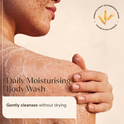 Aveeno Daily Moisturising Body Wash, With Soothing Oat, Suitable For Sensitive Skin, Gently Cleanses and Nourishes, Soap-Free, Lightly Scented, 300ml