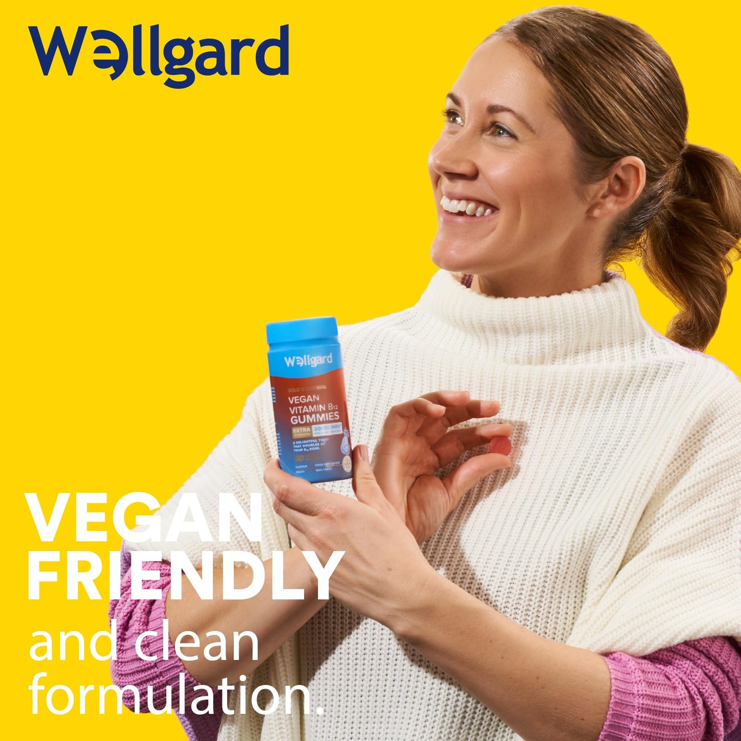 Wellgard Vegan Apple Cider Vinegar Gummies, Gold Standard 1000mg ACV Gummies with Vitamin C, Chromium and Pomegranate, Non-GMO, Gluten-Free & Gelatine-Free