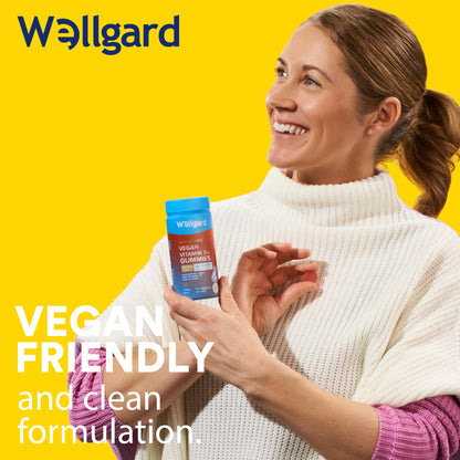Wellgard Vegan Apple Cider Vinegar Gummies, Gold Standard 1000mg ACV Gummies with Vitamin C, Chromium and Pomegranate, Non-GMO, Gluten-Free & Gelatine-Free