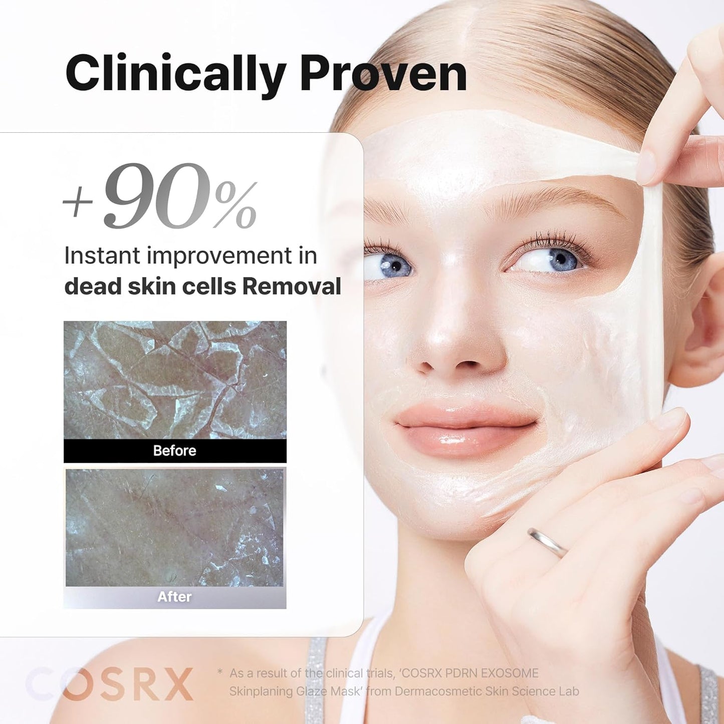 COSRX PDRN Exosome Skinplaning Glaze Mask 50ml (Brush Included), Peel Off Face Mask for Glass Skin, Gentle Exfoliation, Overnight Wrapping Treatment, Korean Skincare