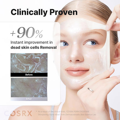 COSRX PDRN Exosome Skinplaning Glaze Mask 50ml (Brush Included), Peel Off Face Mask for Glass Skin, Gentle Exfoliation, Overnight Wrapping Treatment, Korean Skincare