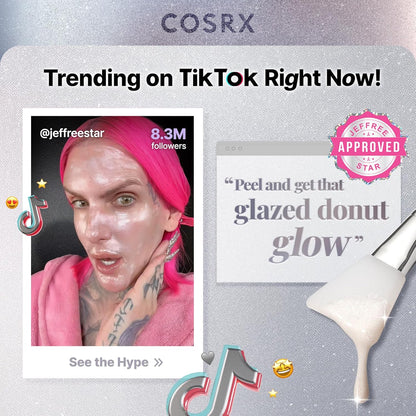 COSRX PDRN Exosome Skinplaning Glaze Mask 50ml (Brush Included), Peel Off Face Mask for Glass Skin, Gentle Exfoliation, Overnight Wrapping Treatment, Korean Skincare