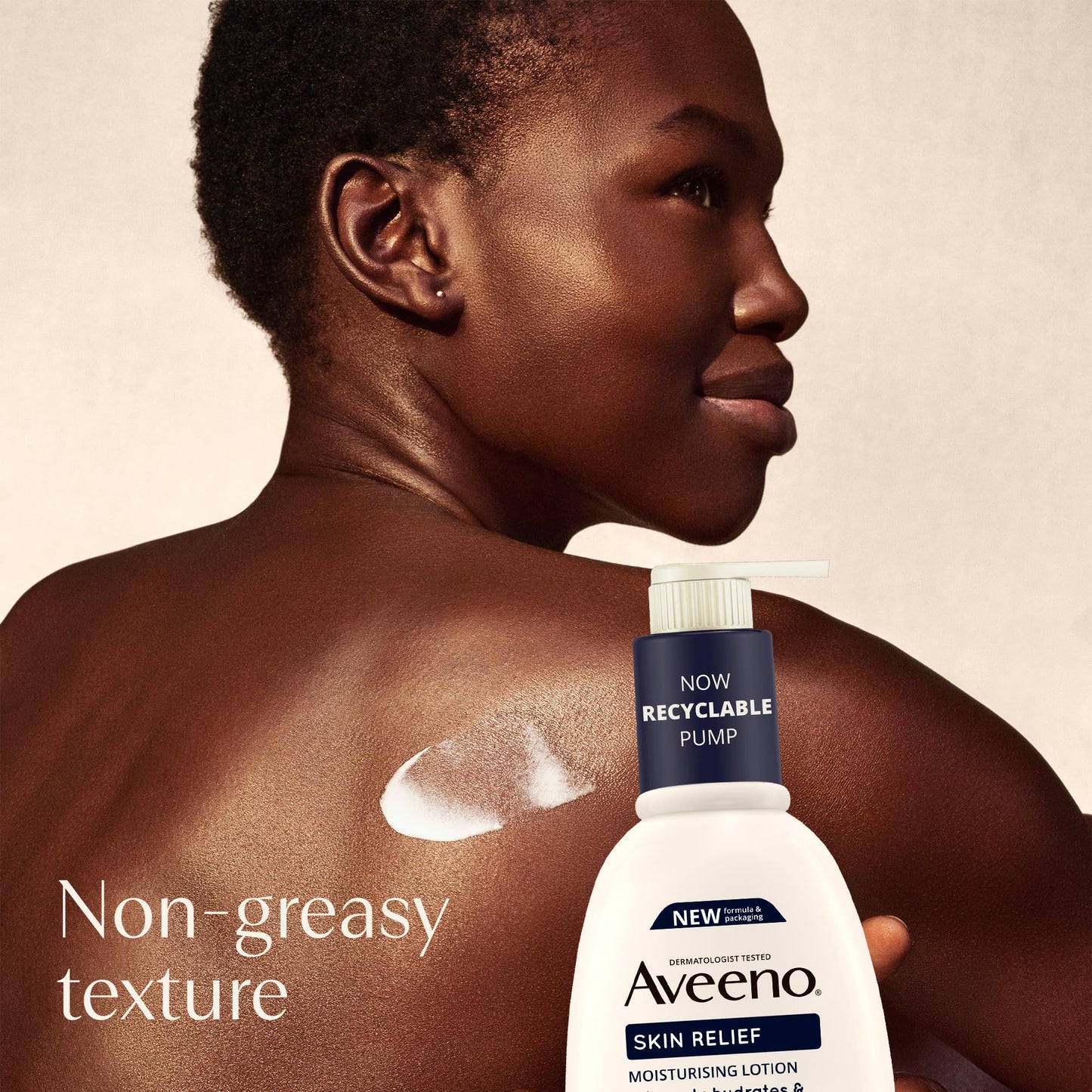 Aveeno Skin Relief Moisturising Lotion, With Soothing Triple Oat Complex & Shea Butter, Suitable For Sensitive Skin, 72-Hour Intense Hydration, Helps Relieve Very Dry and Tight Skin, Unscented, 500ml